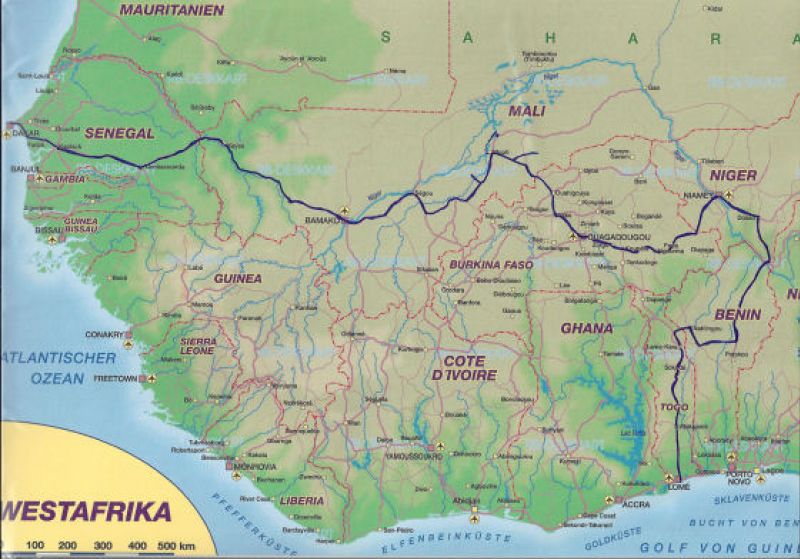 Unsere Route durch Westafrika